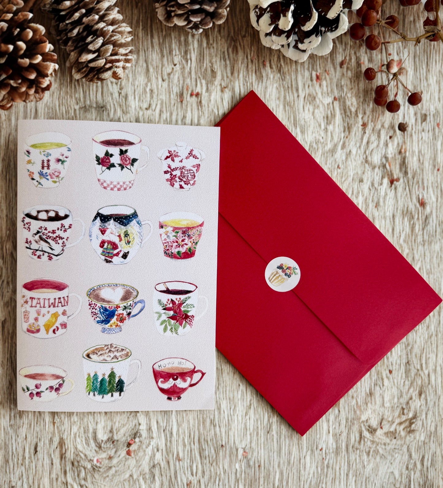 New❣️マグとティーカップのクリスマスカード