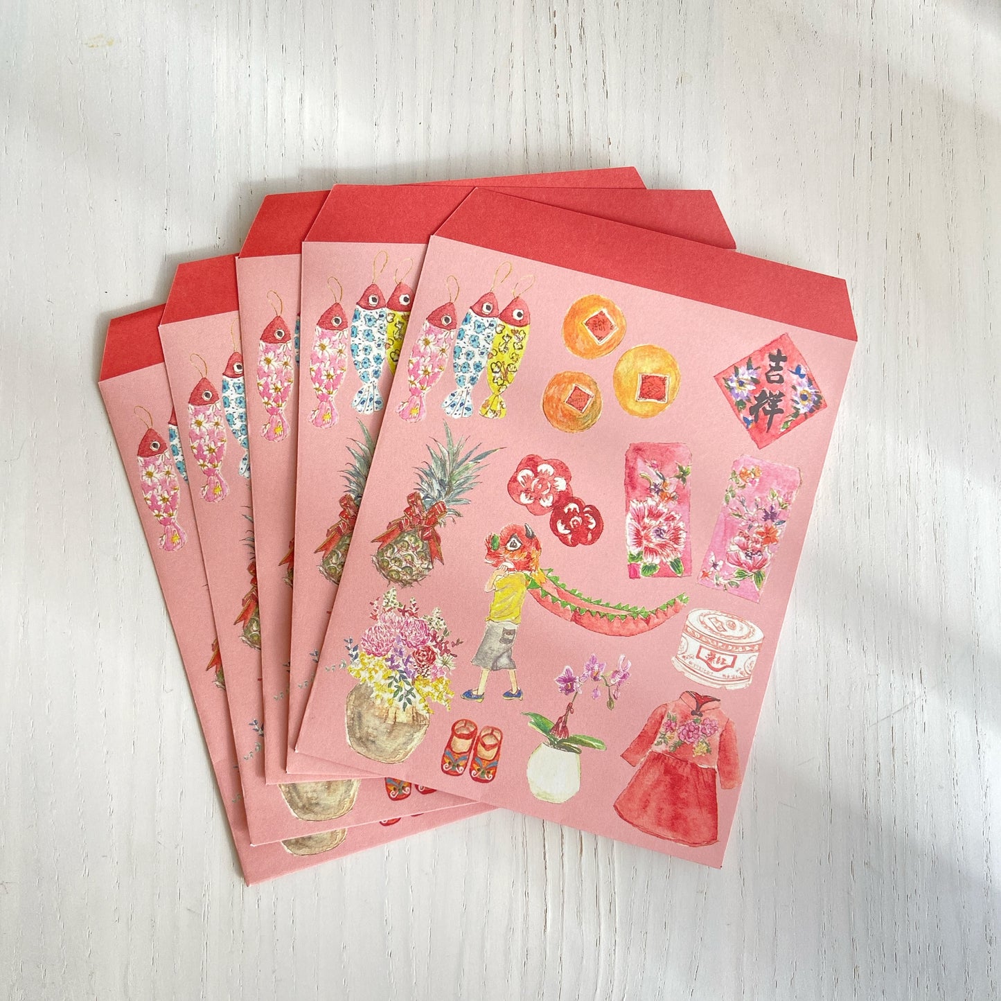 万能ぽち袋/お年玉袋 "紅包" 5枚入