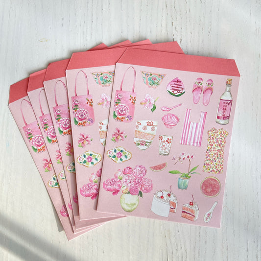 万能ぽち袋/お年玉袋 "Taiwan Pink" 5枚入