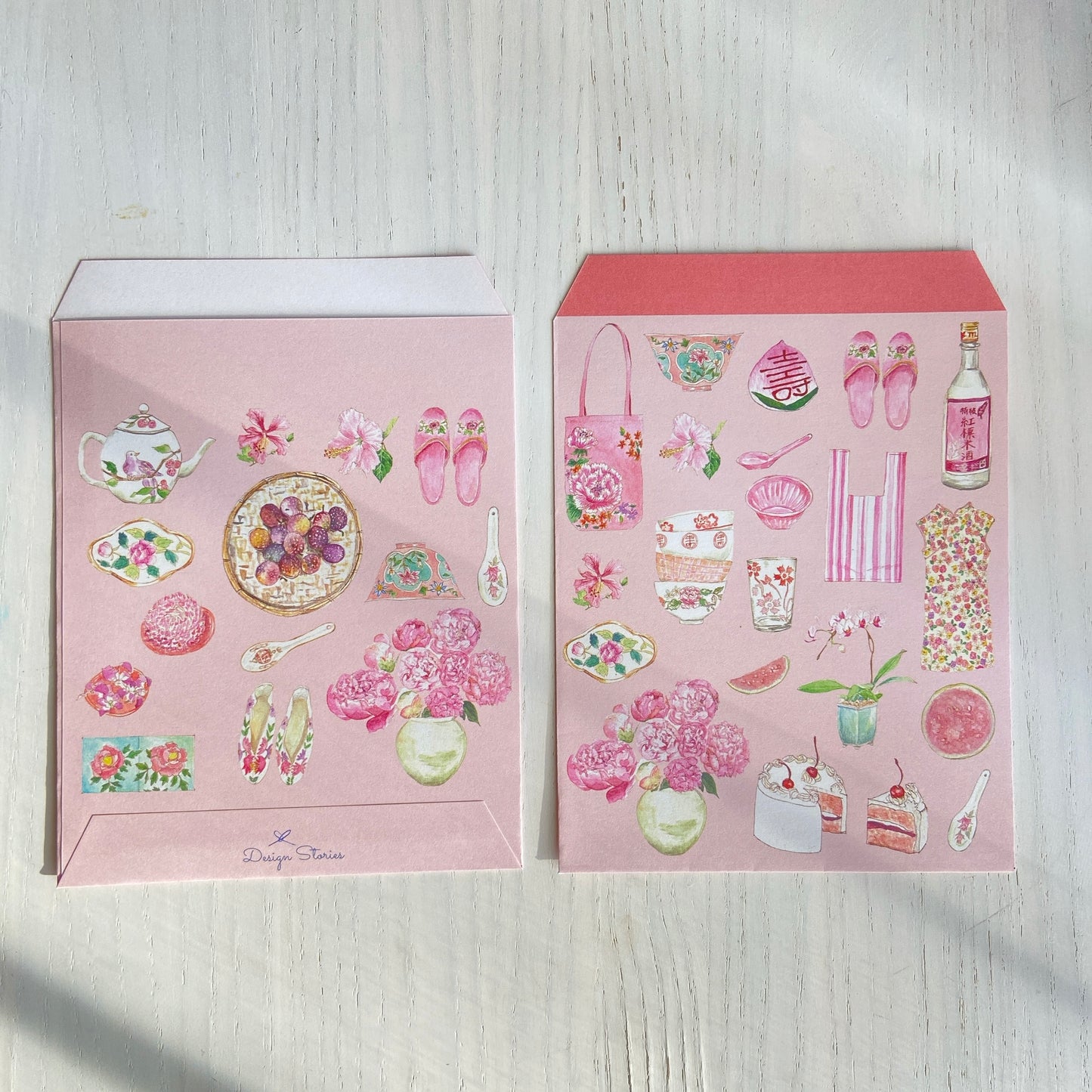 万能ぽち袋/お年玉袋 "Taiwan Pink" 5枚入