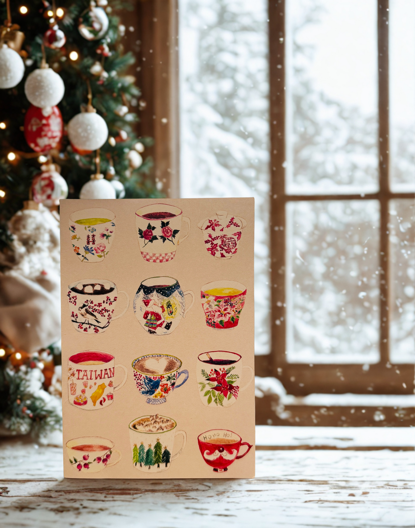 New❣️マグとティーカップのクリスマスカード