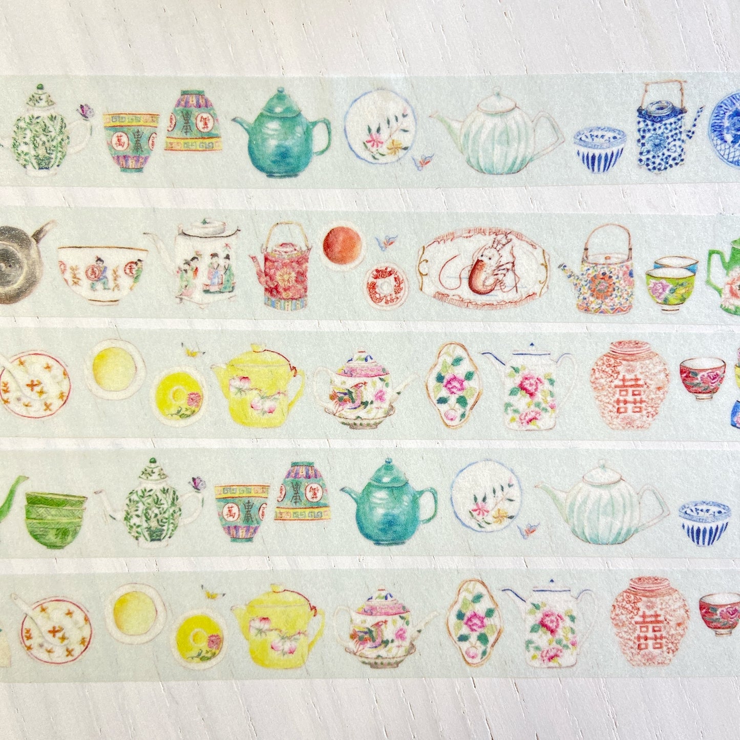 茶器と器のマスキングテープ