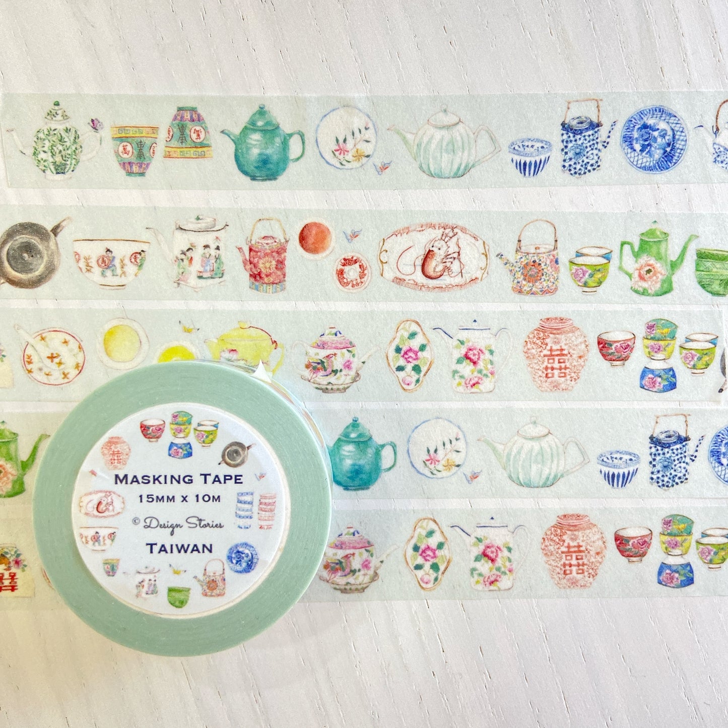 茶器と器のマスキングテープ