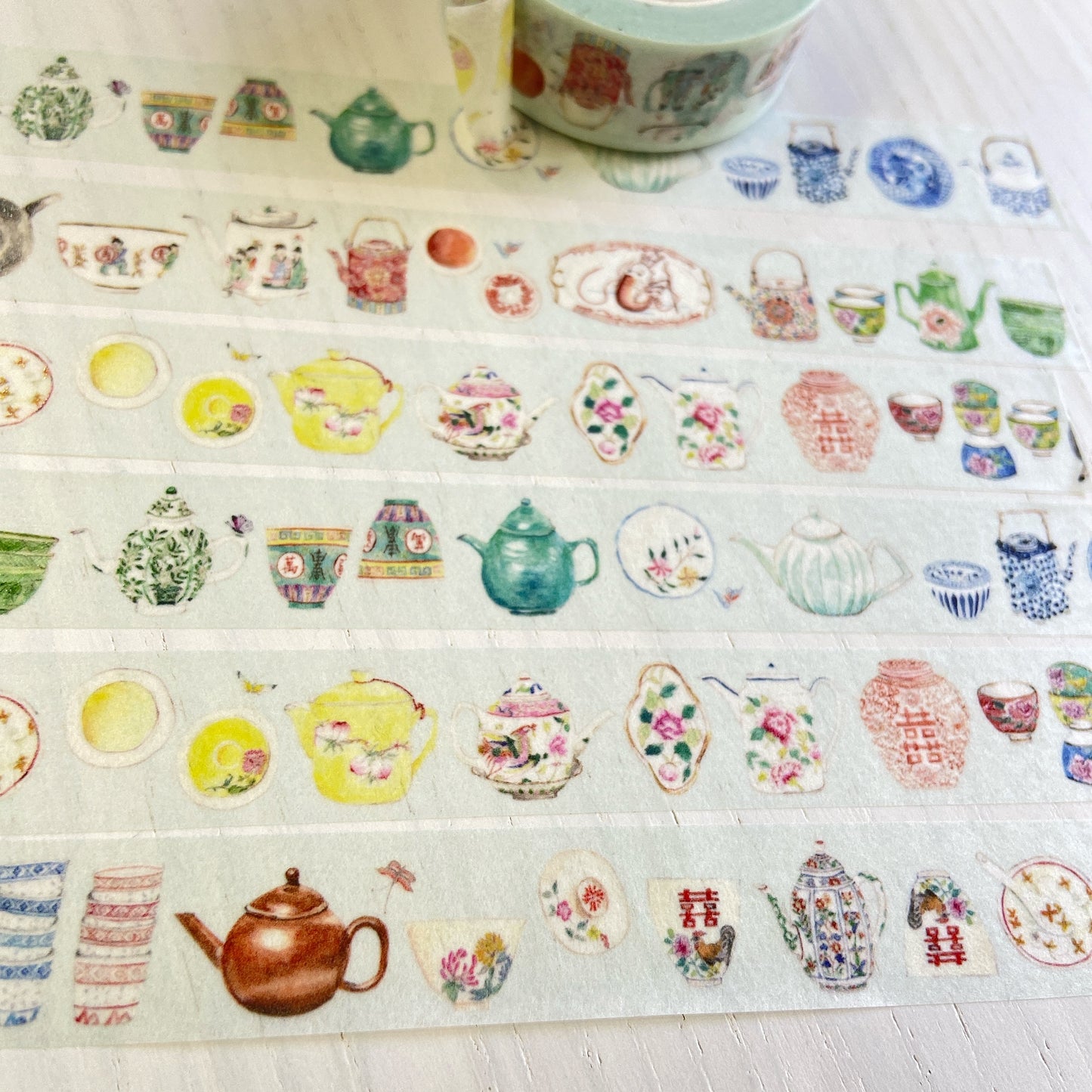 茶器と器のマスキングテープ