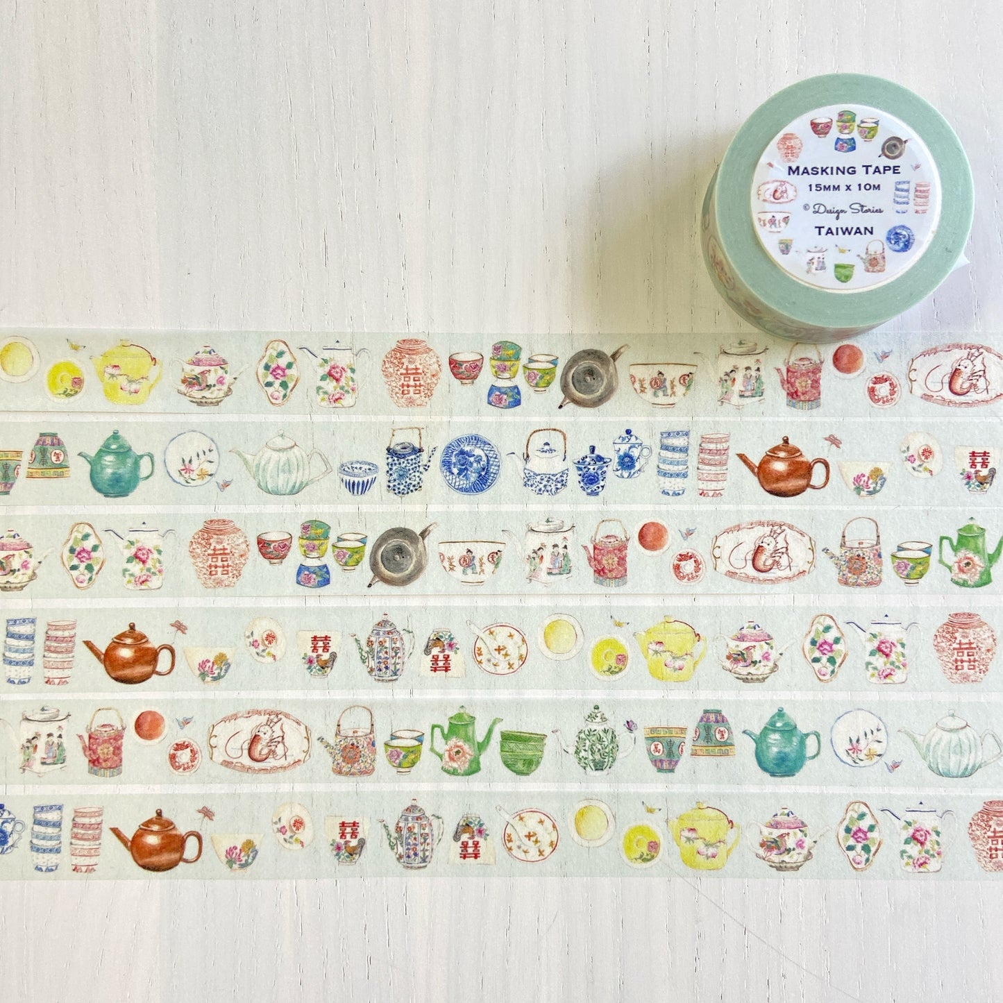 茶器と器のマスキングテープ