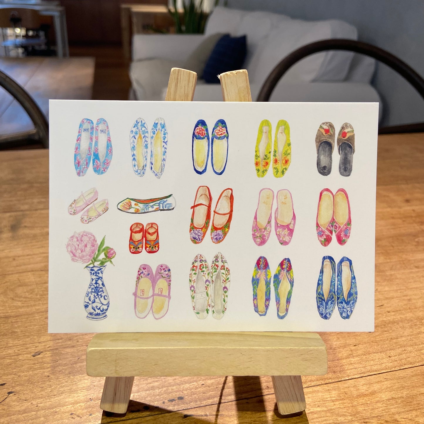 台湾の刺繍靴のポストカード