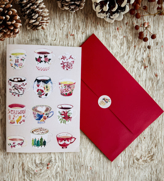 New❣️マグとティーカップのクリスマスカード