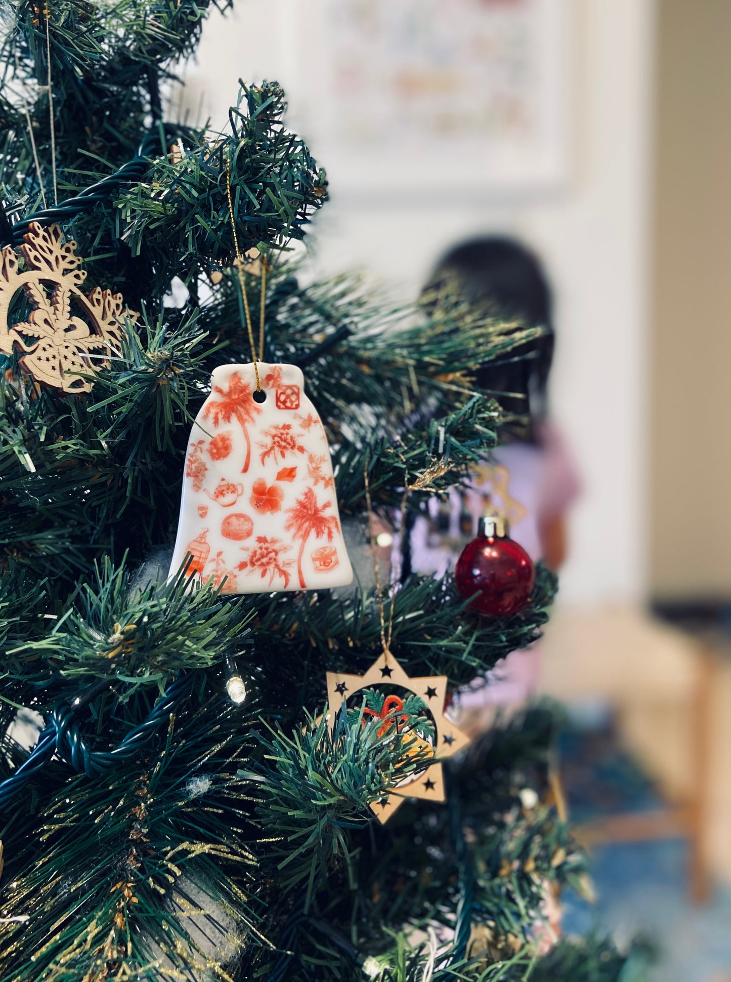 Bell-shaped Ceramic Christmas Ornament