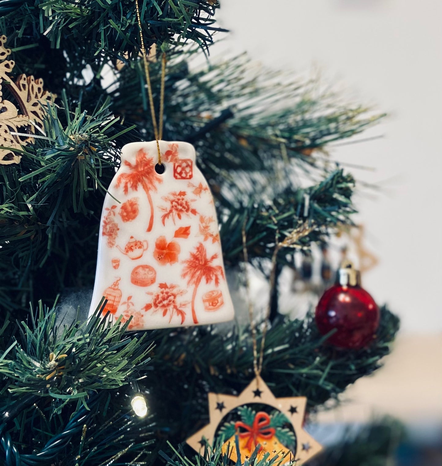 Bell-shaped Ceramic Christmas Ornament