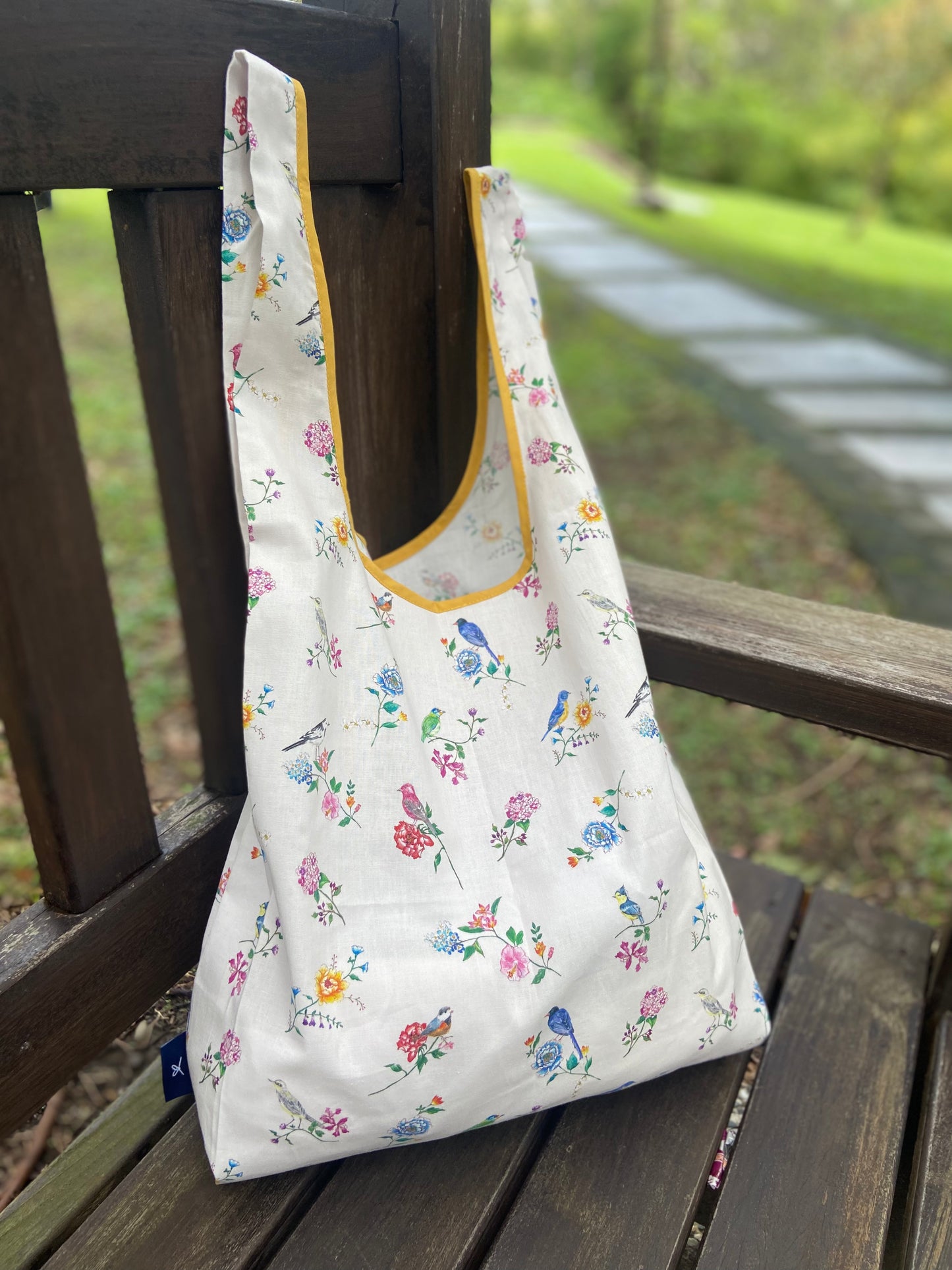 New❣️Cotton Shopping Bag  "Birds and Flowers"