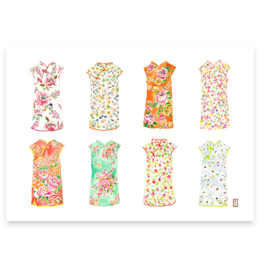 Art Print "Qipao Dresses"  A4 size (unframed)