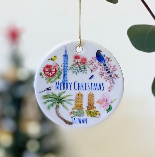 Round Ceramic Christmas ornament