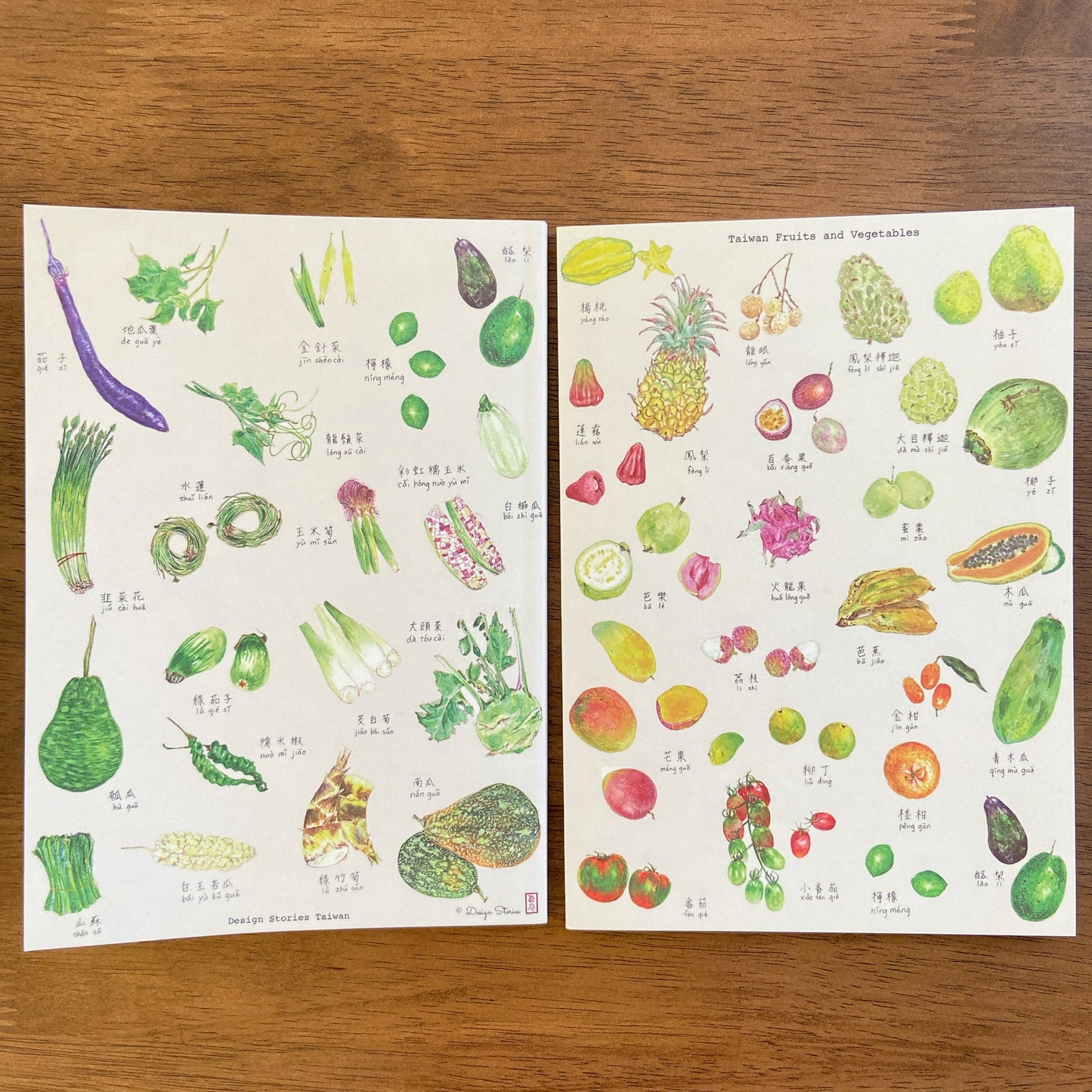台湾果物と野菜のA5ノートブック