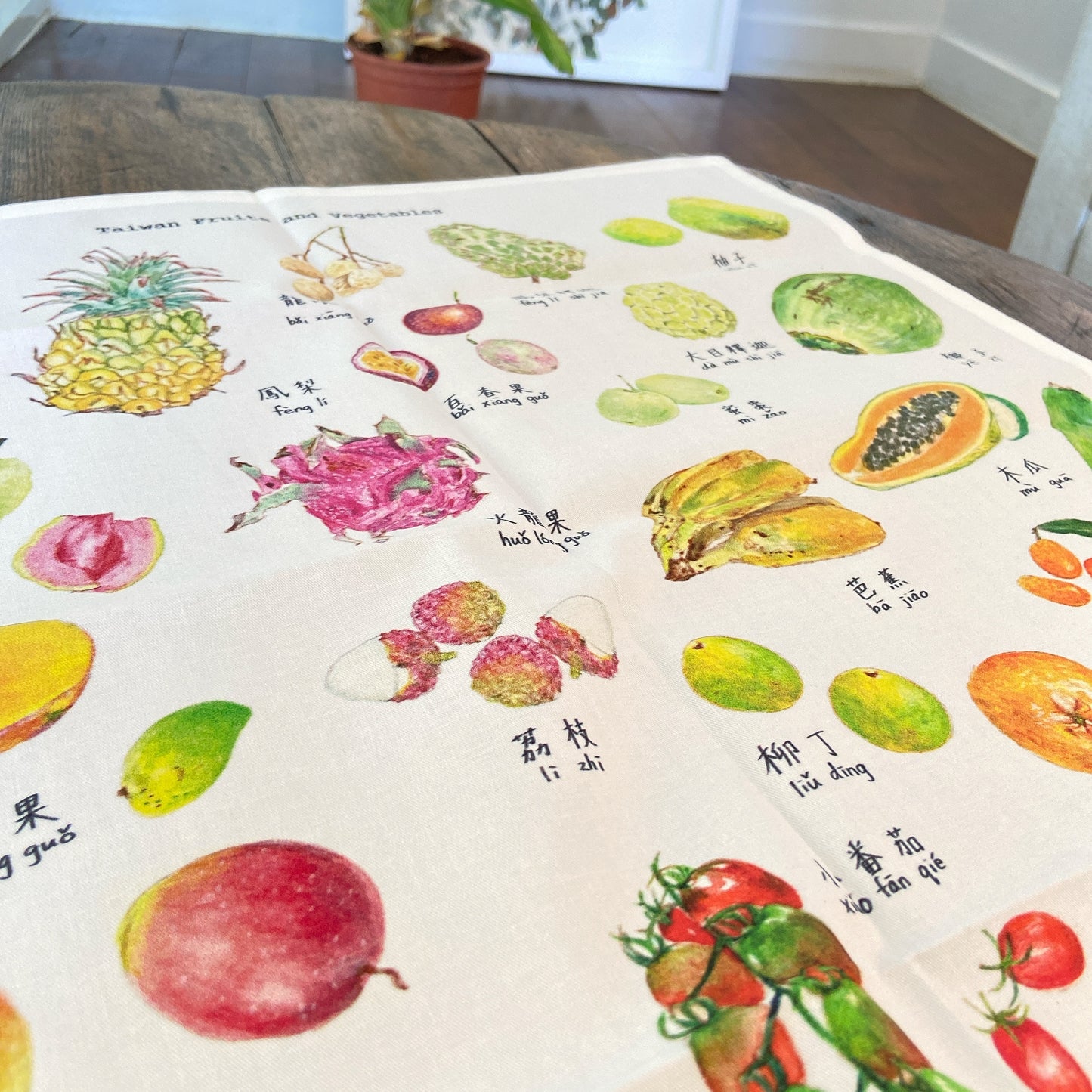 Taiwan fruits and vegetables Tea towel