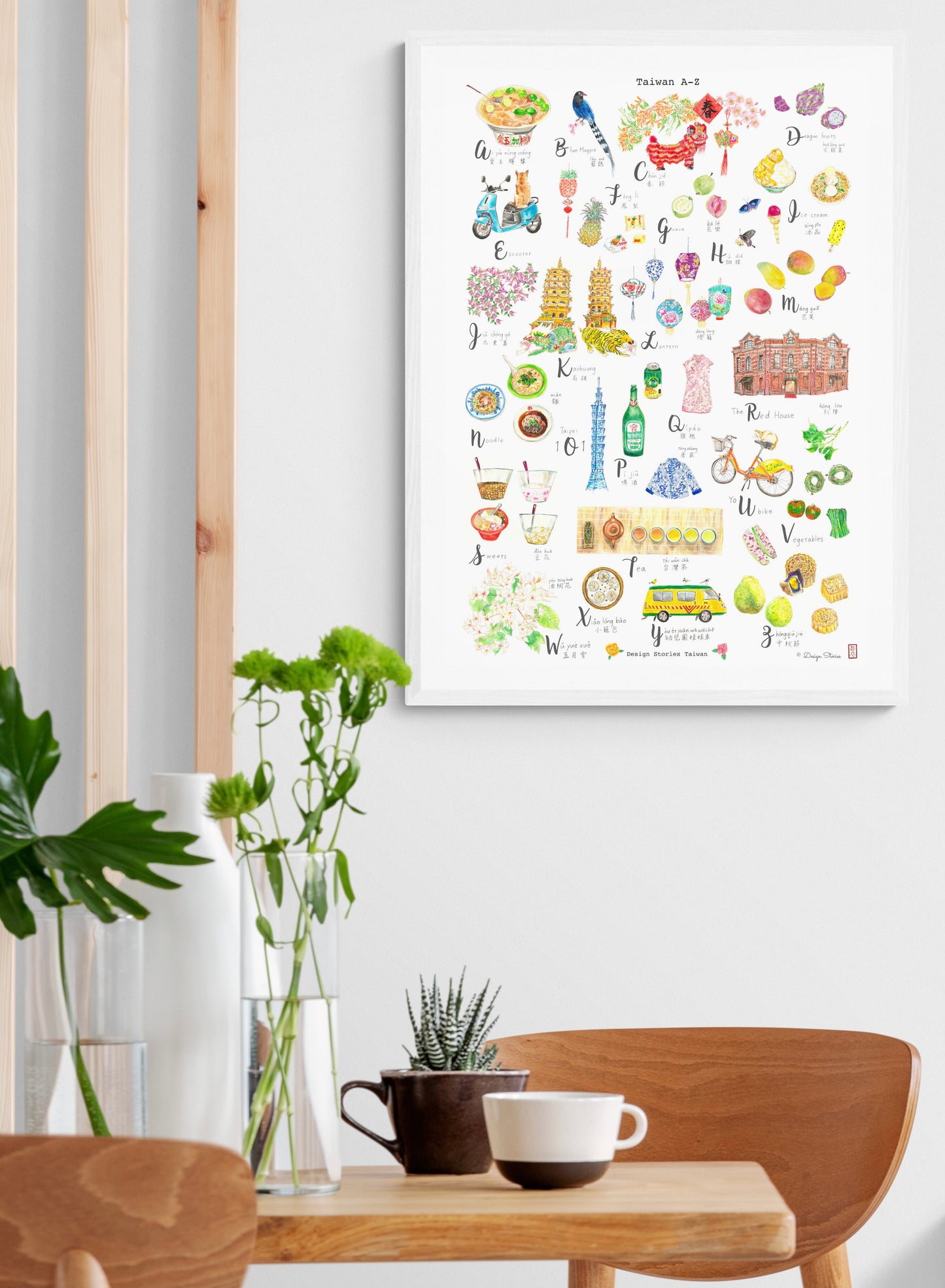 Framed Art Print "Taiwan A-Z"