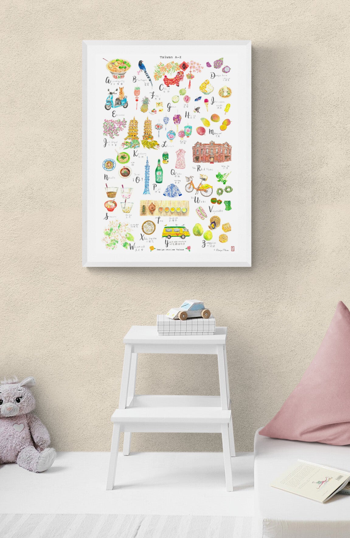 Framed Art Print "Taiwan A-Z"