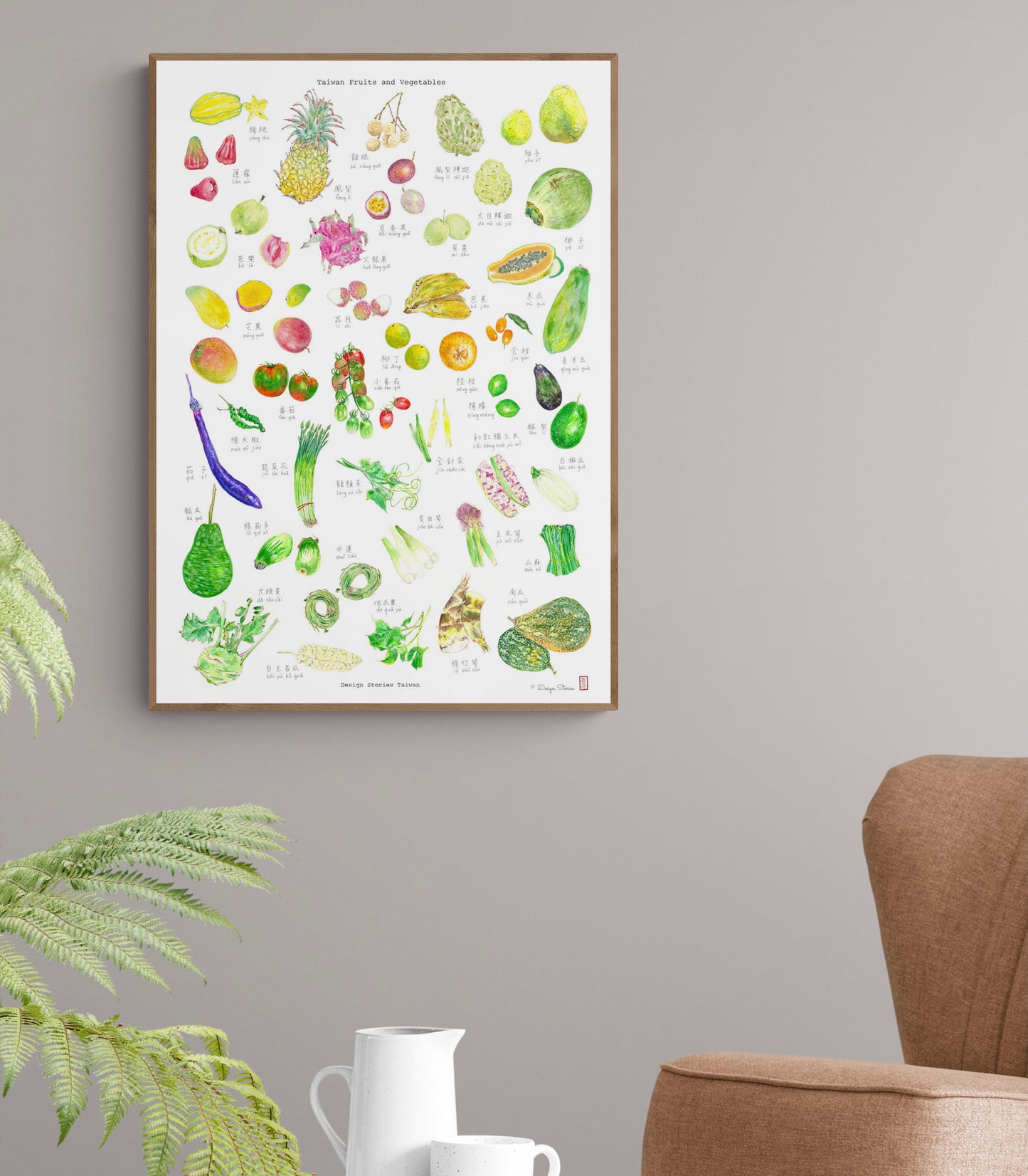 Art Print "Taiwan Fruits and Vegetables" A3size(unframed)