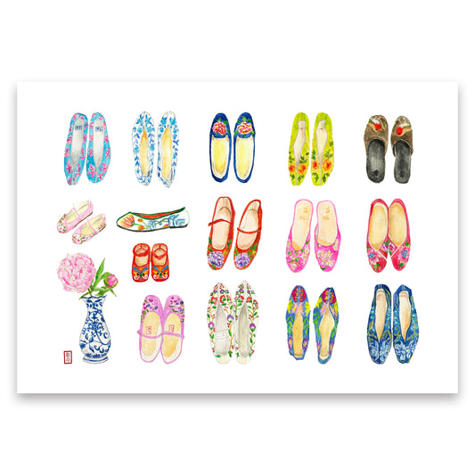 Art Print "Traditional cloth shoes" A4 size(unframed)