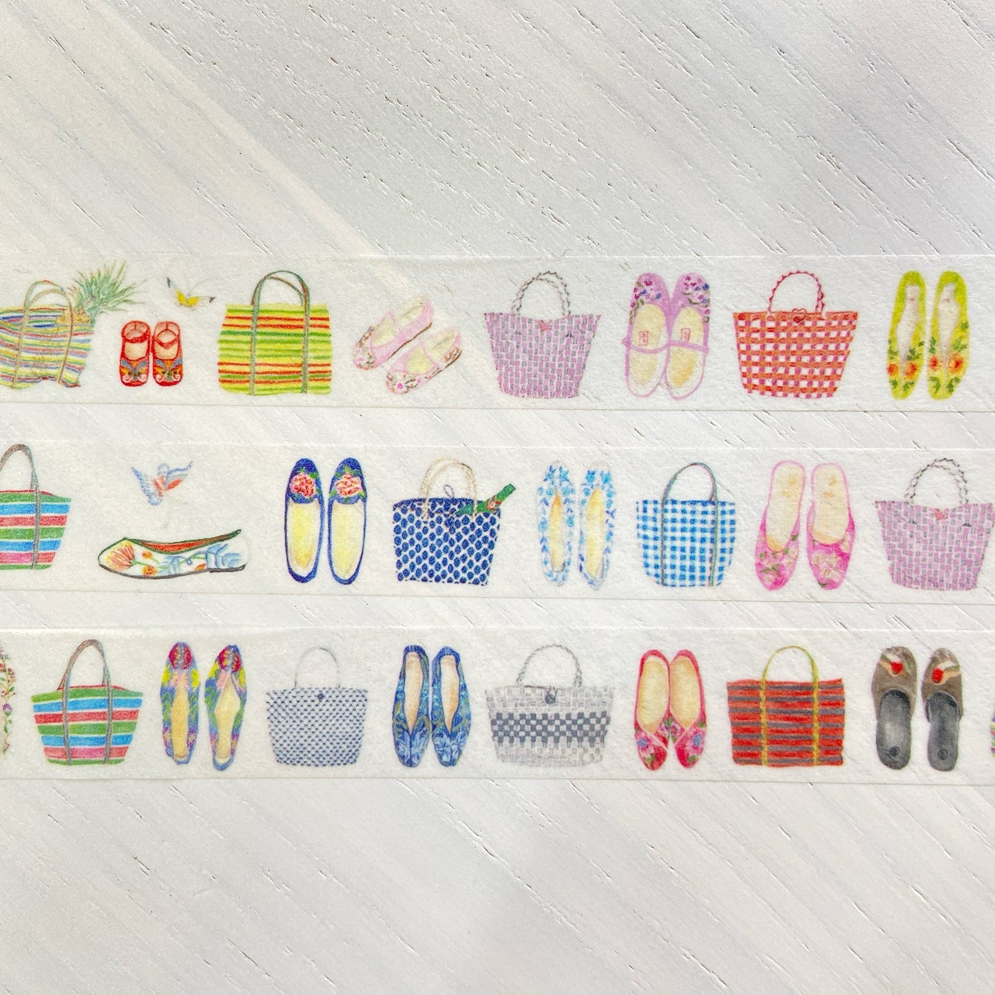 Taiwan shoppers bags and traditional cloth shoes washi tape
